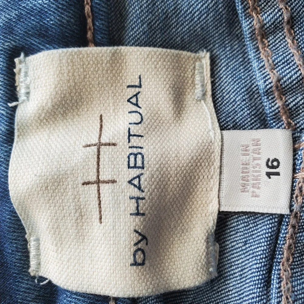 By Habitual Girls Stretch Denim Split Seam Hem Bootcut Flare Jeans Tween Size 16